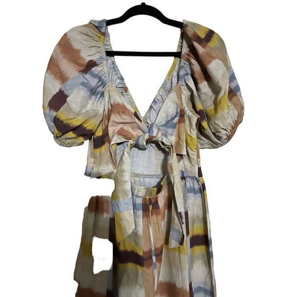 Anthropologie Ranna Gill Jumpsuit Open Back Flax & Linen Blend Size XS - Picture 6 of 8